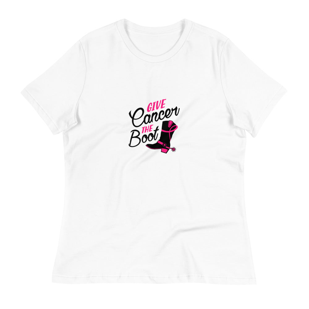 Give Cancer The Boot -- Womens Relaxed T Shirt