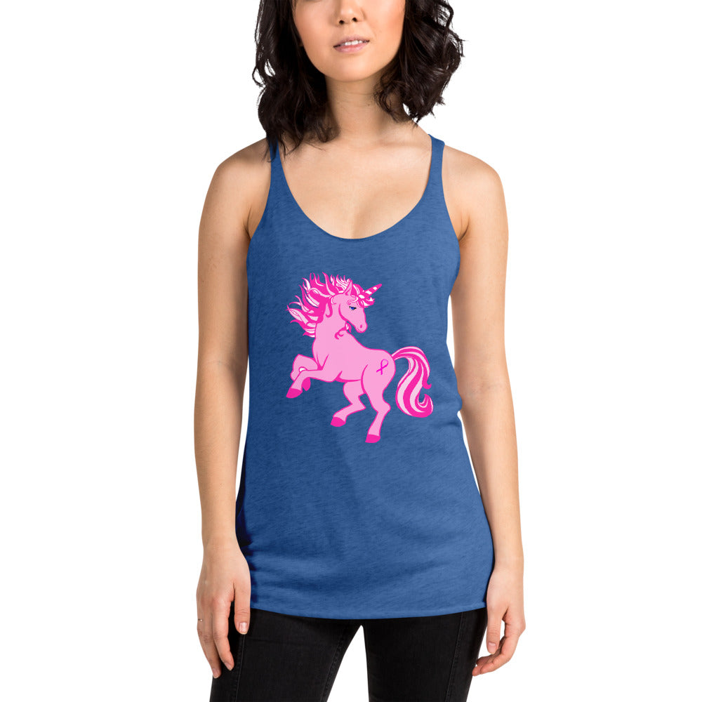 Pink Cancer Unicorn- Women's Racerback Tank