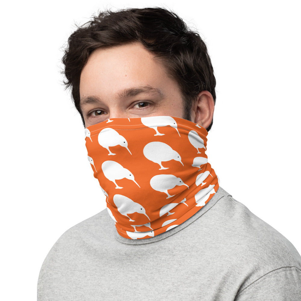NZ Kiwi white orange - Neck Gaiter