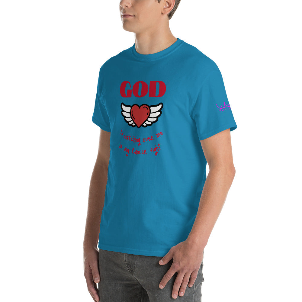 God is watching over my cancer fight - Short Sleeve T-Shirt