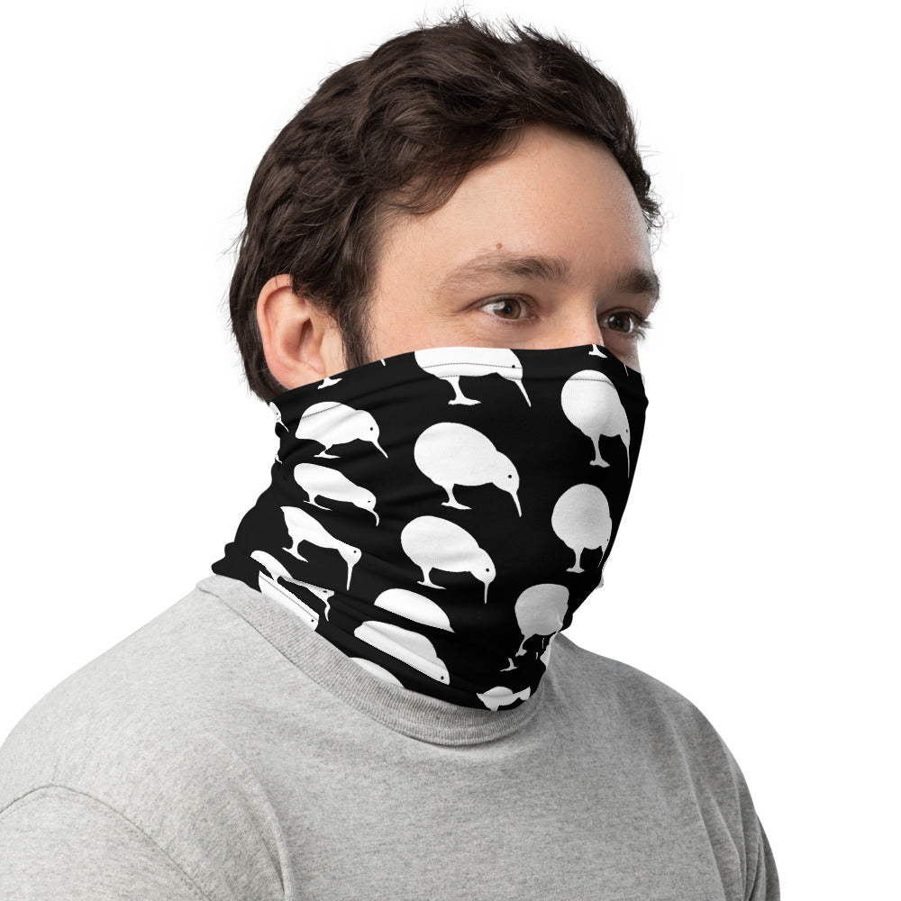 NZ Kiwi white Black - Neck Gaiter