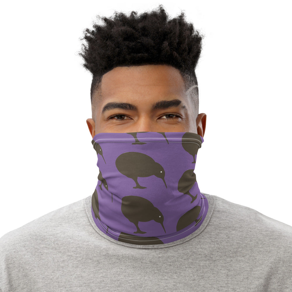NZ Kiwi brown Purple - Neck Gaiter