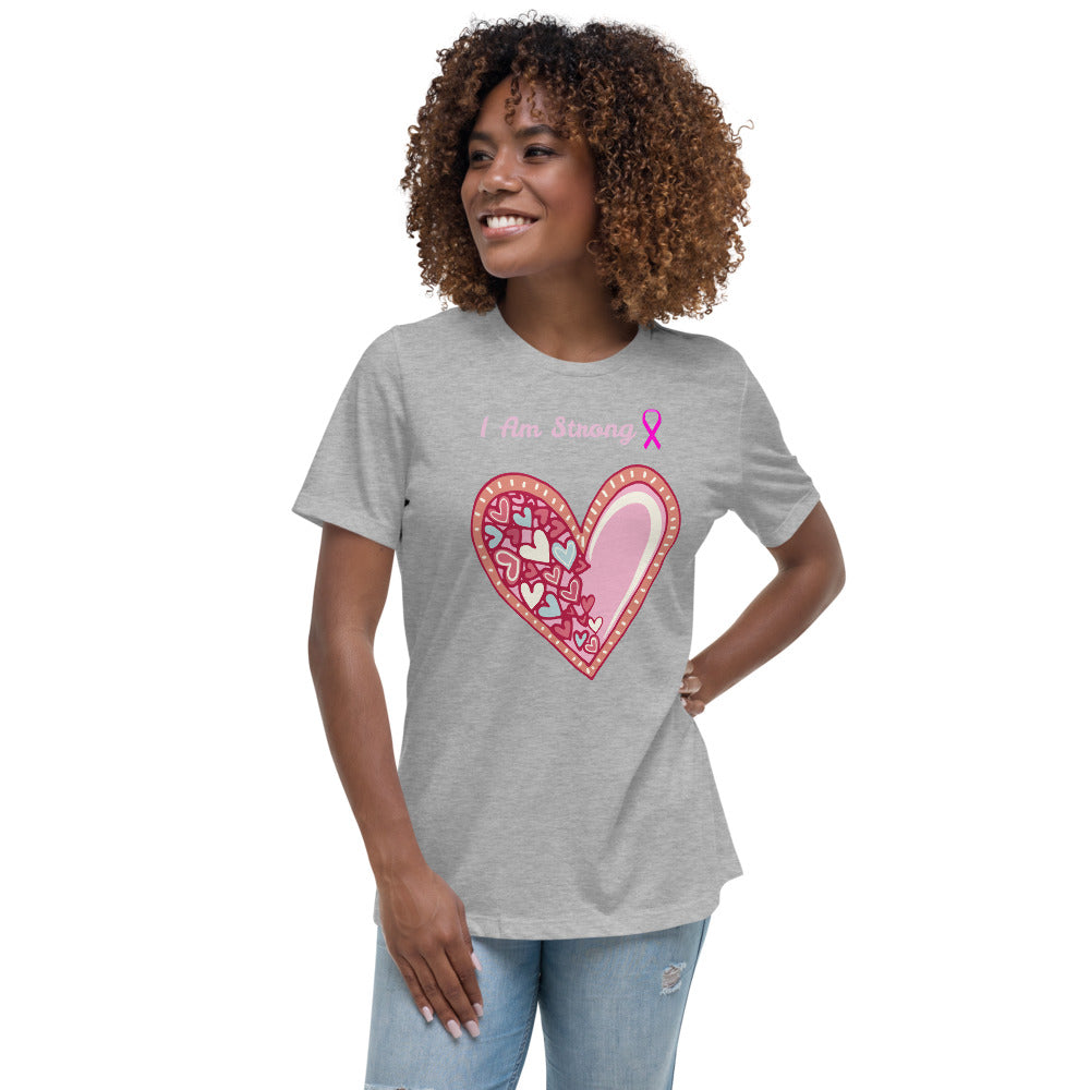 I am strong pink heart - Women's Relaxed T-Shirt