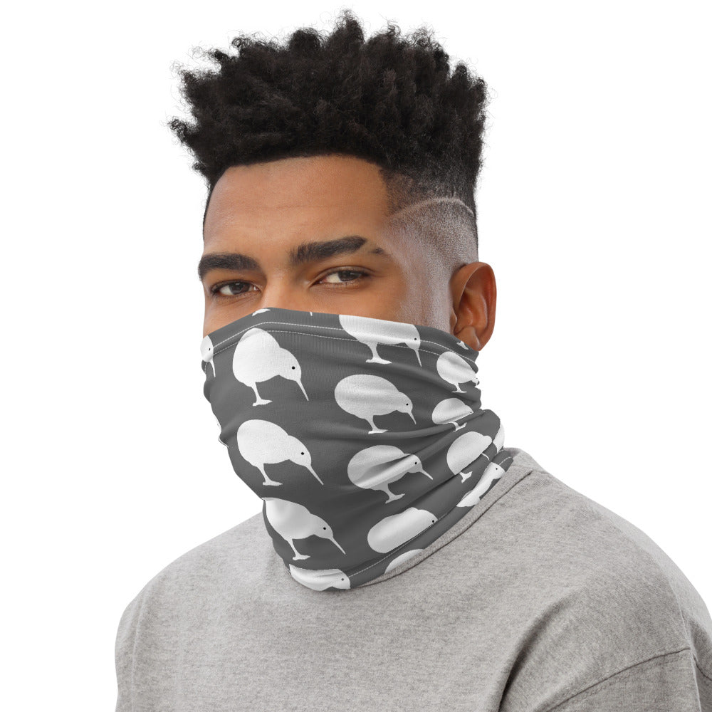 NZ Kiwi white grey - Neck Gaiter