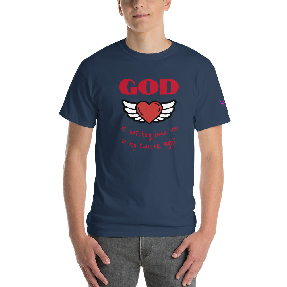 God is watching over my cancer fight - Short Sleeve T-Shirt