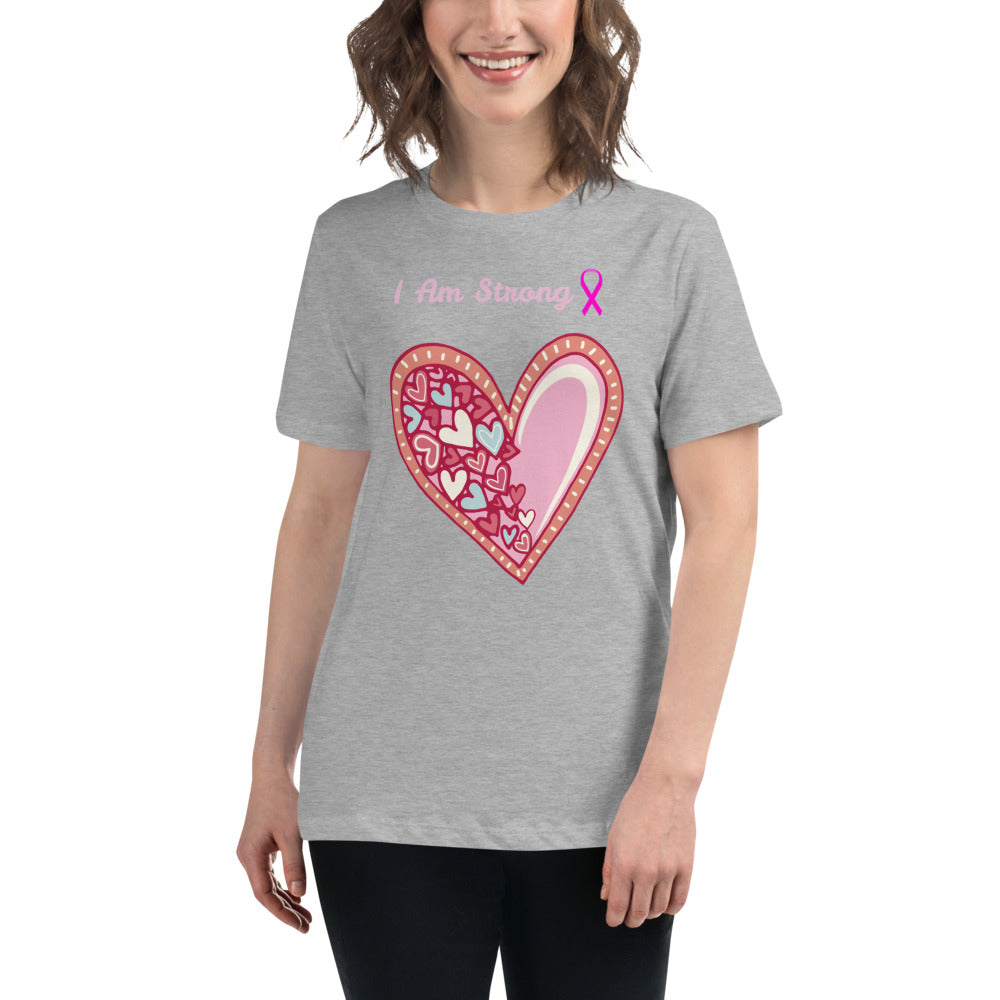 I am strong pink heart - Women's Relaxed T-Shirt
