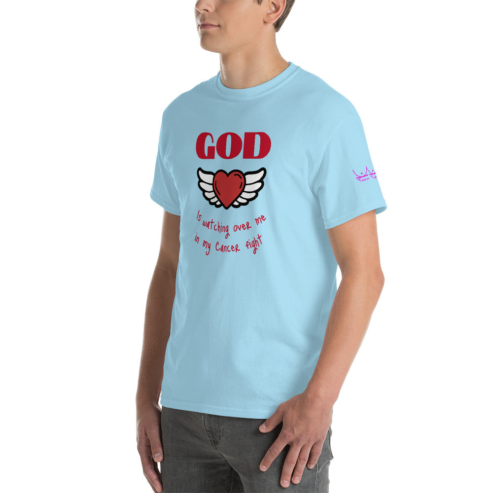 God is watching over my cancer fight - Short Sleeve T-Shirt