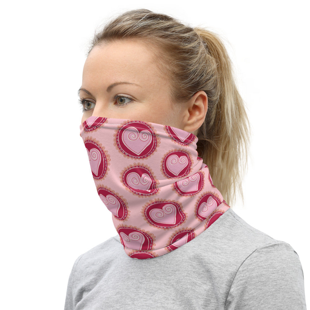 Round Pink Hearts - Neck Gaiter