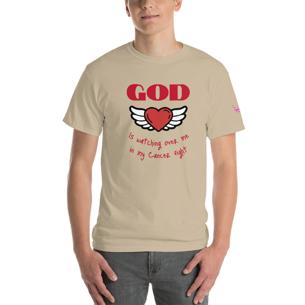God is watching over my cancer fight - Short Sleeve T-Shirt