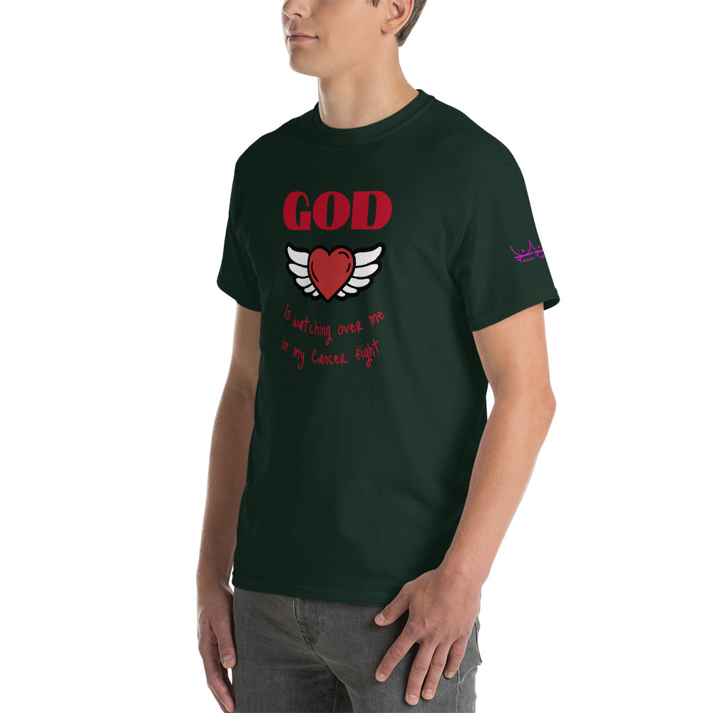 God is watching over my cancer fight - Short Sleeve T-Shirt