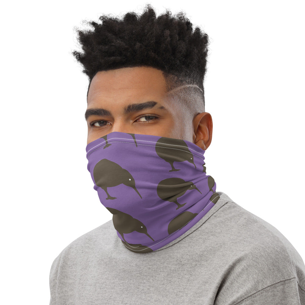 NZ Kiwi brown Purple - Neck Gaiter