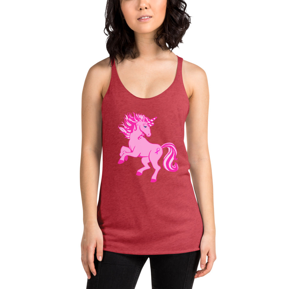 Pink Cancer Unicorn- Women's Racerback Tank