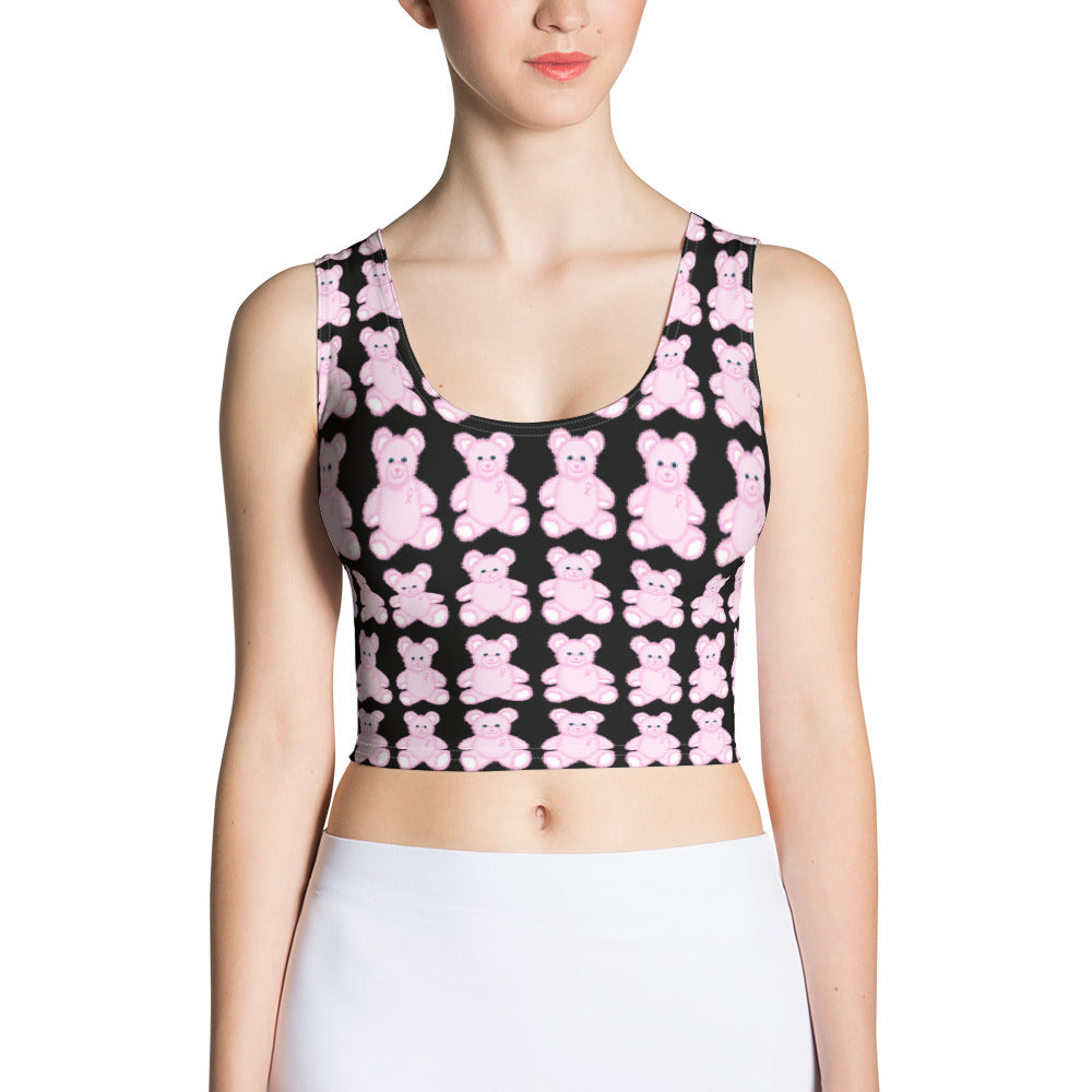 Pink Cancer Bear - Sublimation Cut & Sew Crop Top