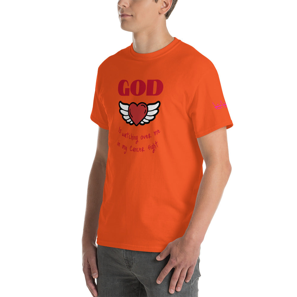 God is watching over my cancer fight - Short Sleeve T-Shirt