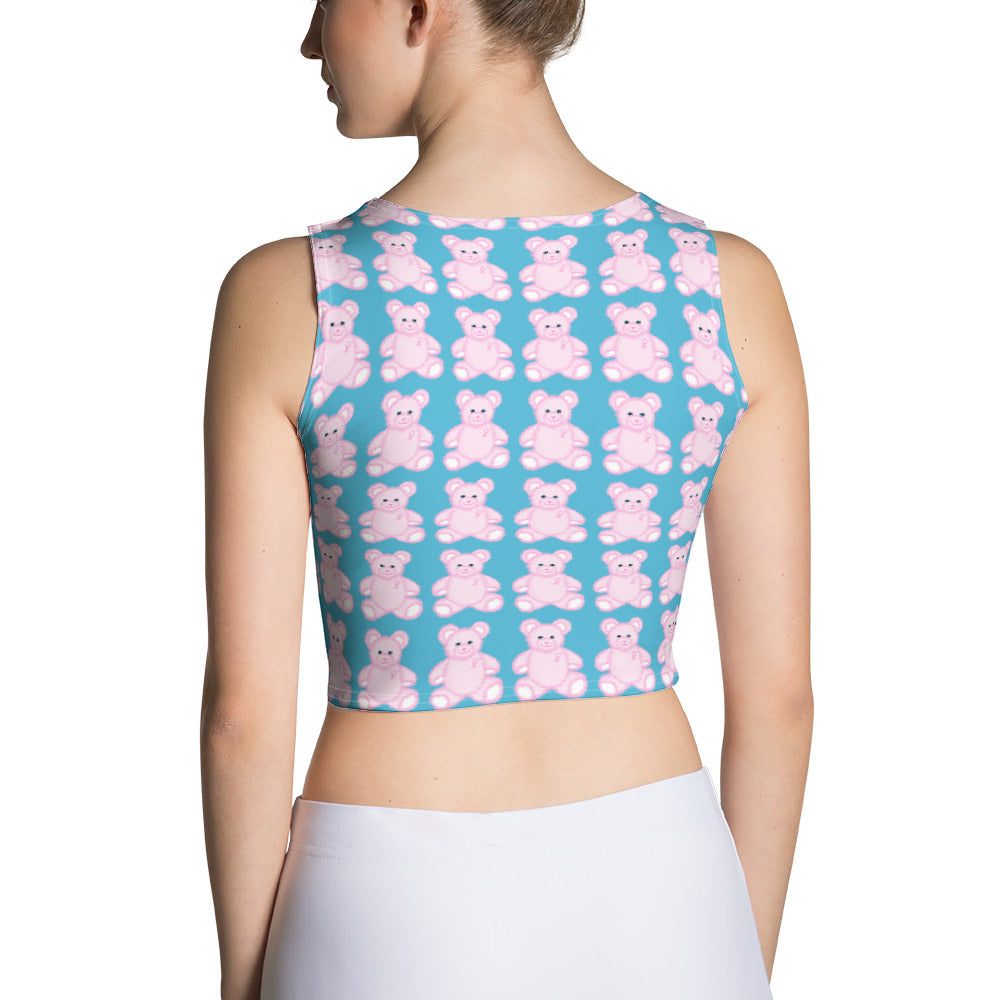 Pink Cancer Bear - Sublimation Cut & Sew Crop Top