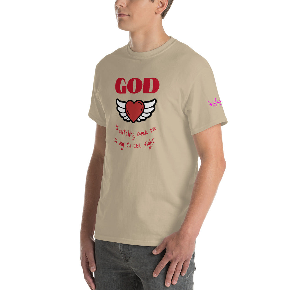 God is watching over my cancer fight - Short Sleeve T-Shirt