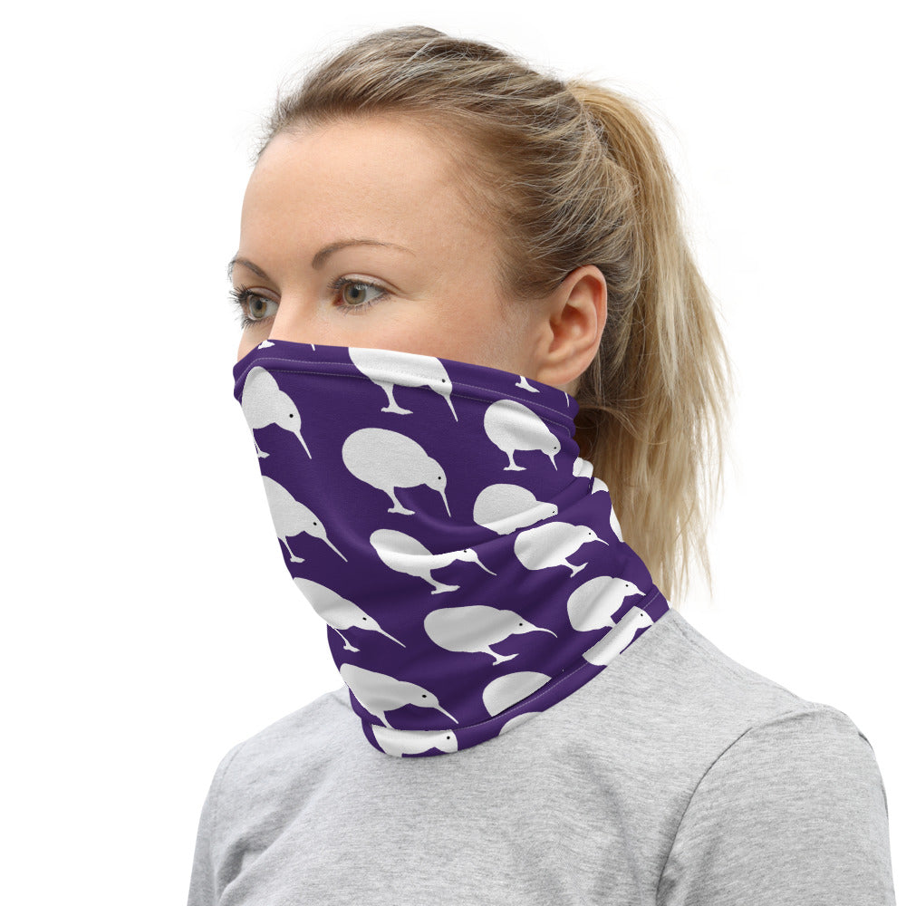 NZ Kiwi white Purple - Neck Gaiter