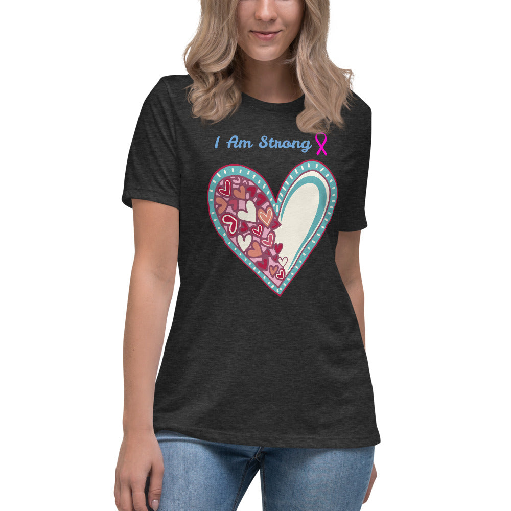 I am strong Blue Heart - Women's Relaxed T-Shirt