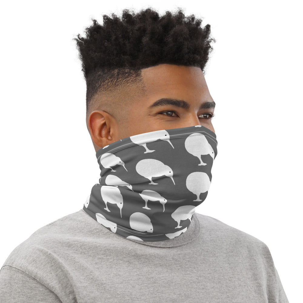 NZ Kiwi white grey - Neck Gaiter
