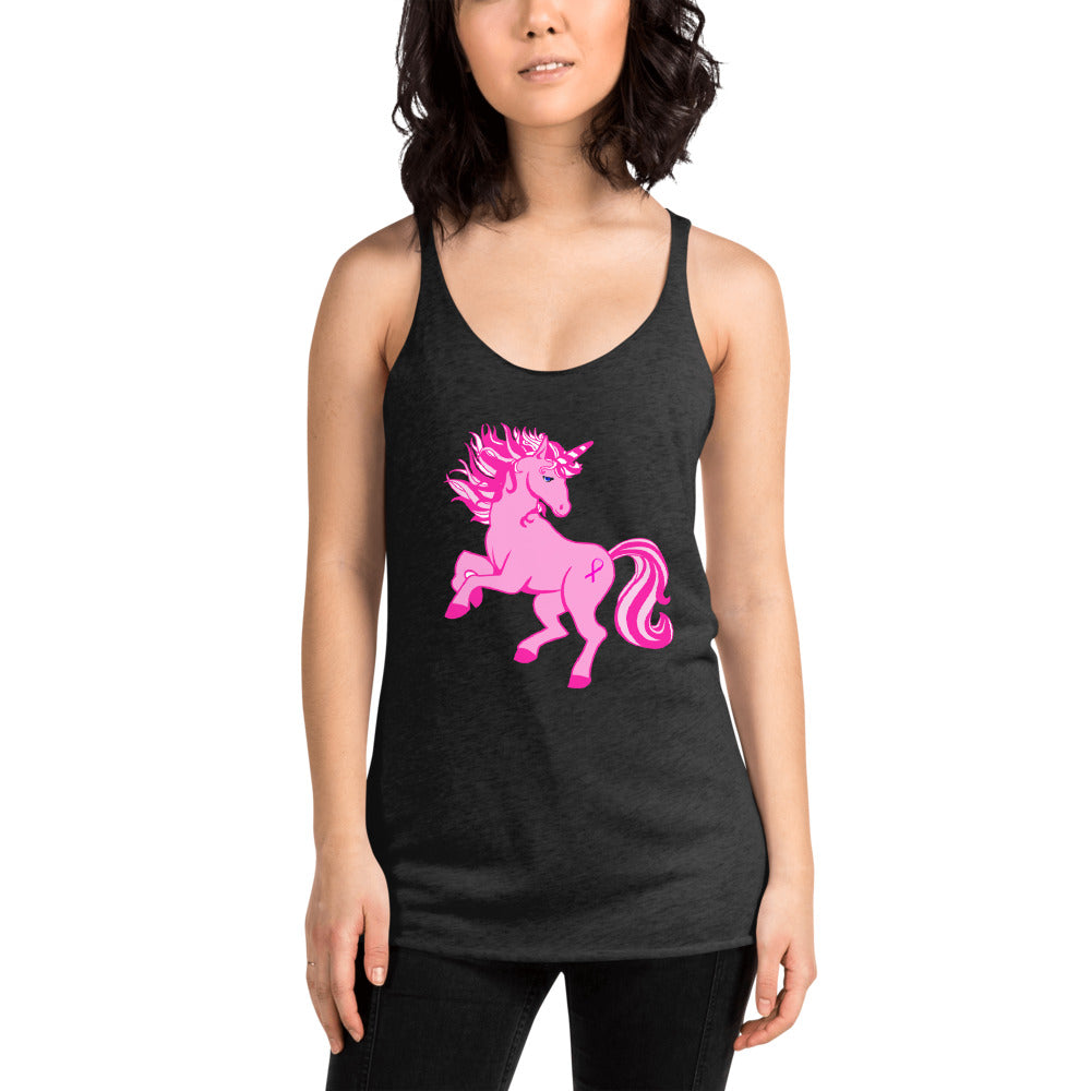 Pink Cancer Unicorn- Women's Racerback Tank