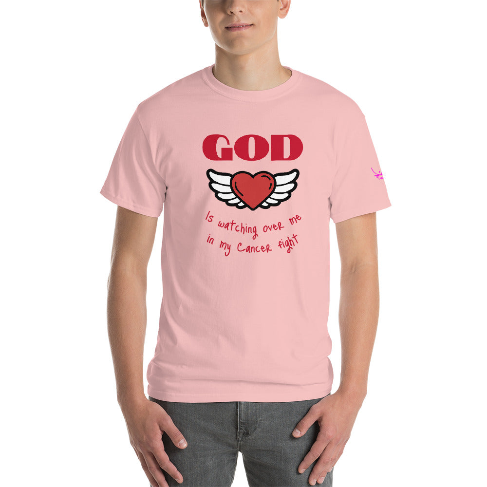 God is watching over my cancer fight - Short Sleeve T-Shirt