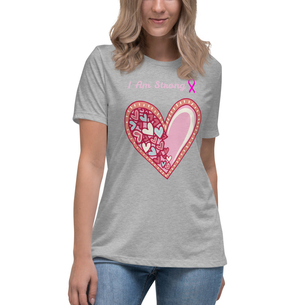 I am strong pink heart - Women's Relaxed T-Shirt