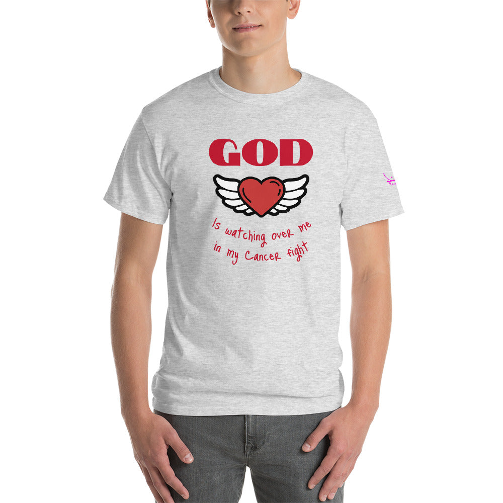 God is watching over my cancer fight - Short Sleeve T-Shirt