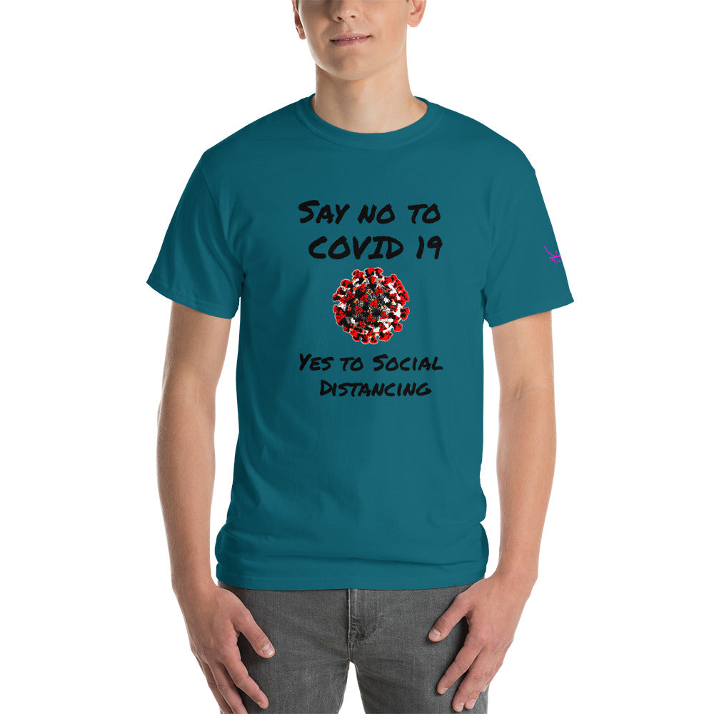 Say no to Covid 19 Yes to social distancing - Short Sleeve T-Shirt