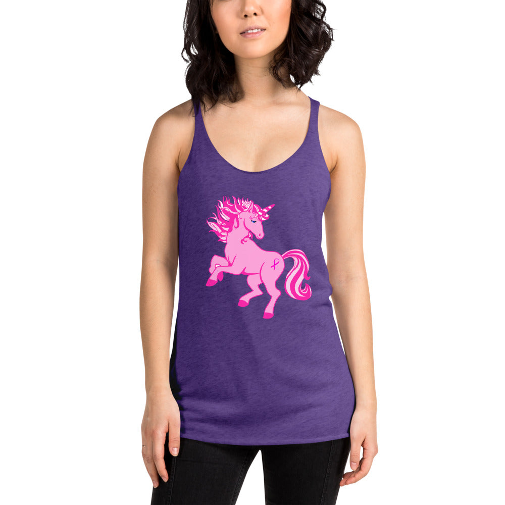 Pink Cancer Unicorn- Women's Racerback Tank