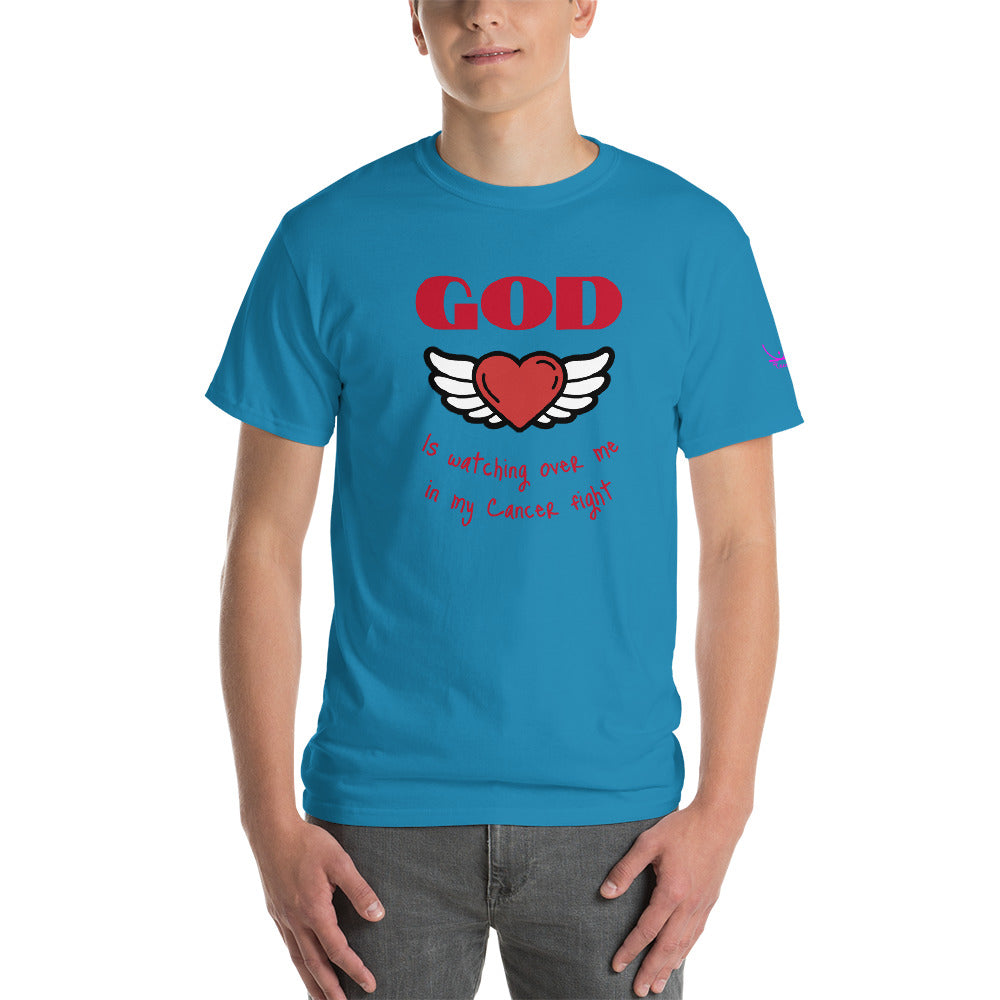 God is watching over my cancer fight - Short Sleeve T-Shirt