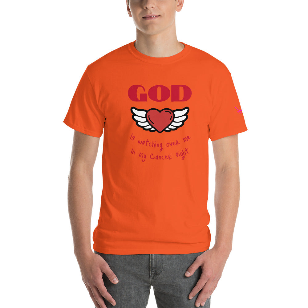 God is watching over my cancer fight - Short Sleeve T-Shirt