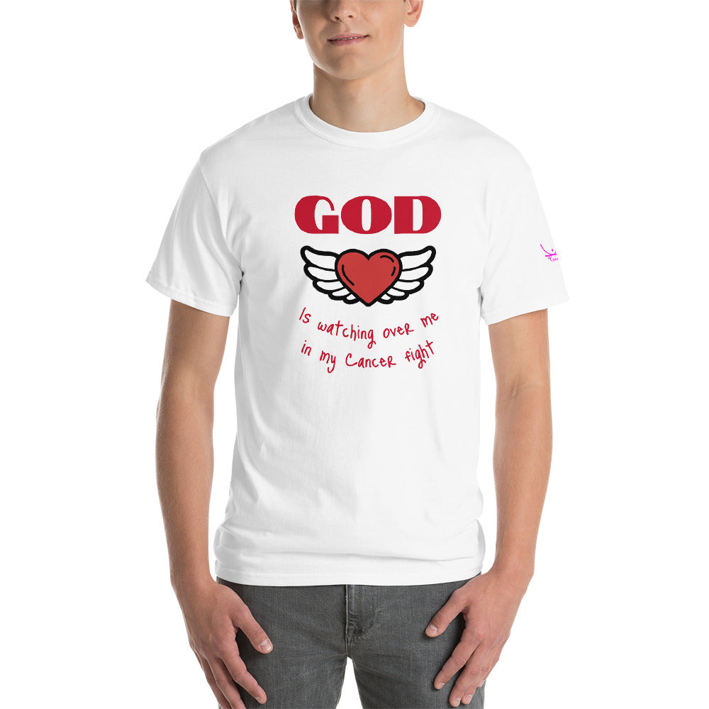God is watching over my cancer fight - Short Sleeve T-Shirt