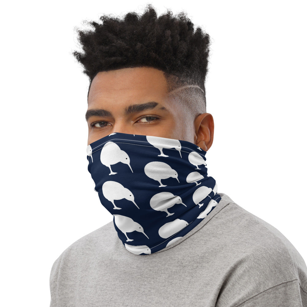 NZ Kiwi white Navy - Neck Gaiter