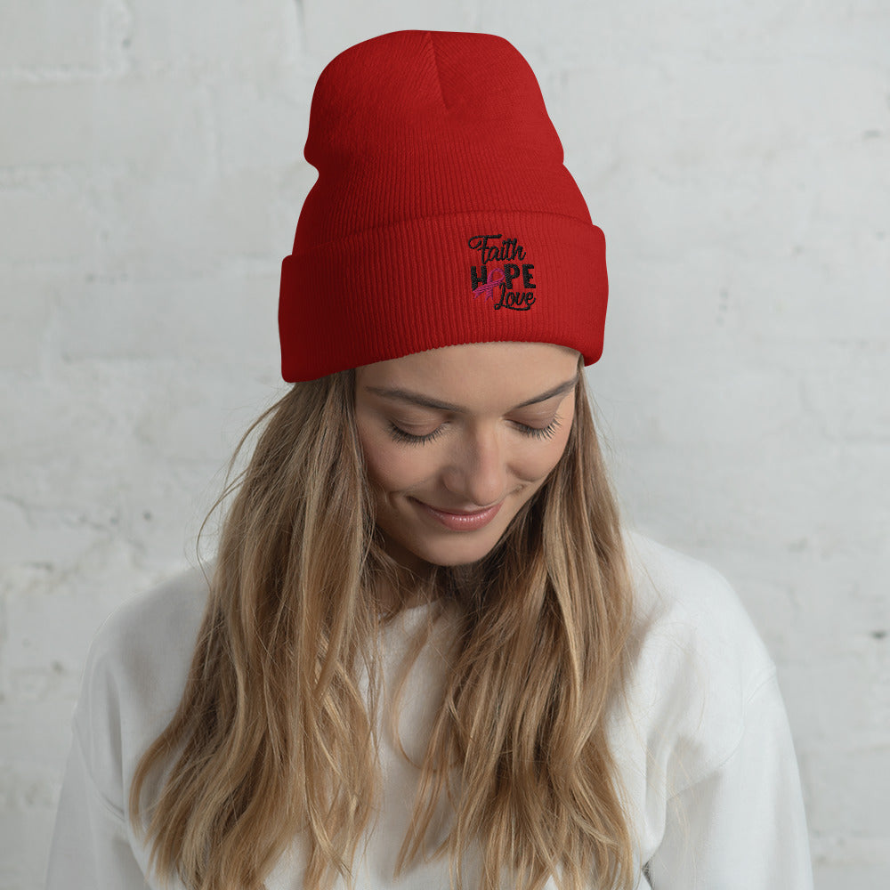 Faith Hope Love - Cuffed Beanie