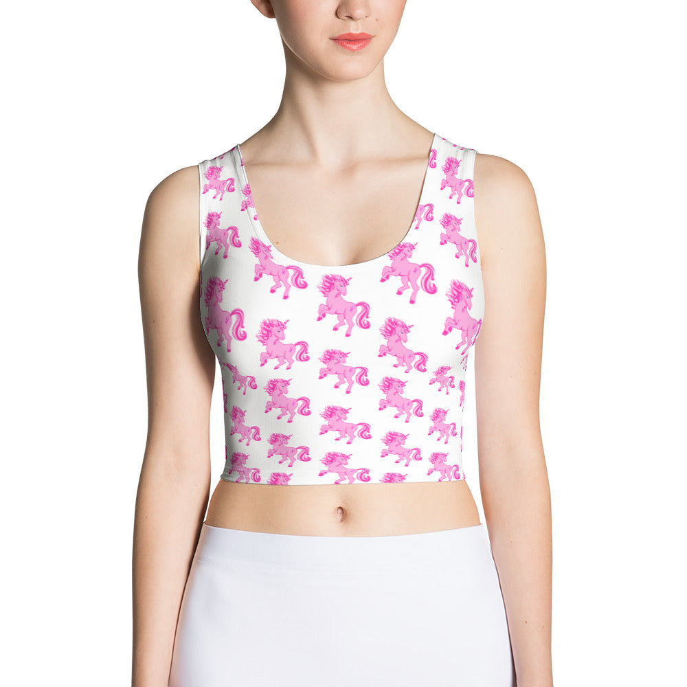 Pink Cancer Unicorn - Sublimation Cut & Sew Crop Top