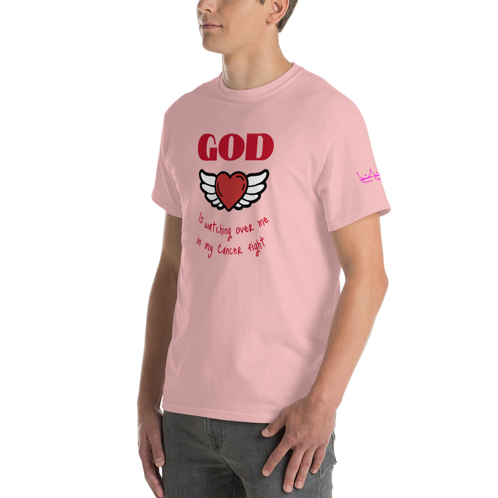 God is watching over my cancer fight - Short Sleeve T-Shirt