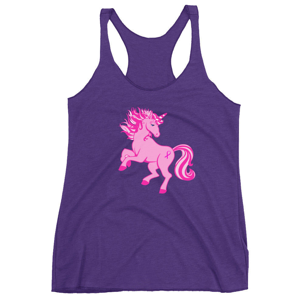 Pink Cancer Unicorn- Women's Racerback Tank