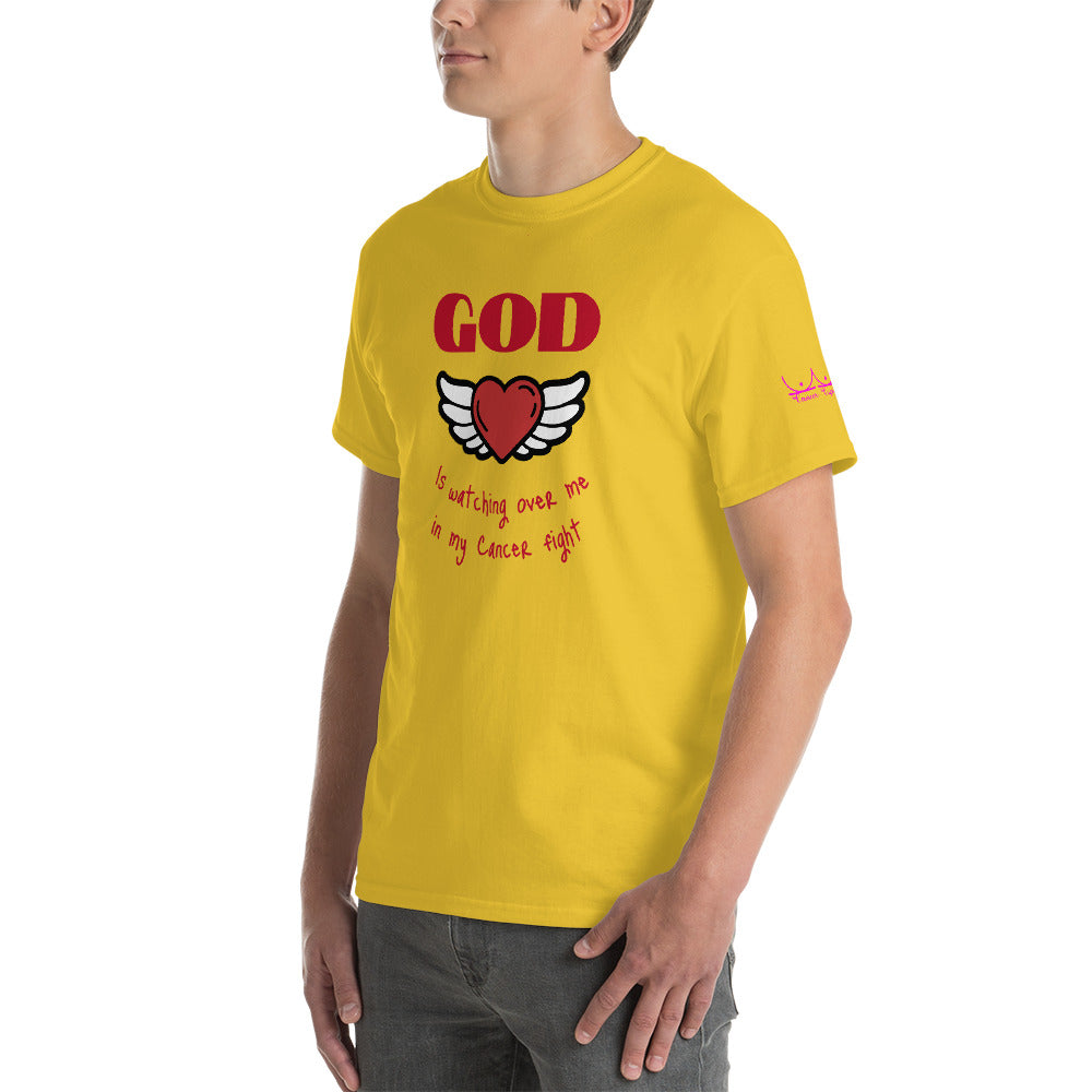 God is watching over my cancer fight - Short Sleeve T-Shirt
