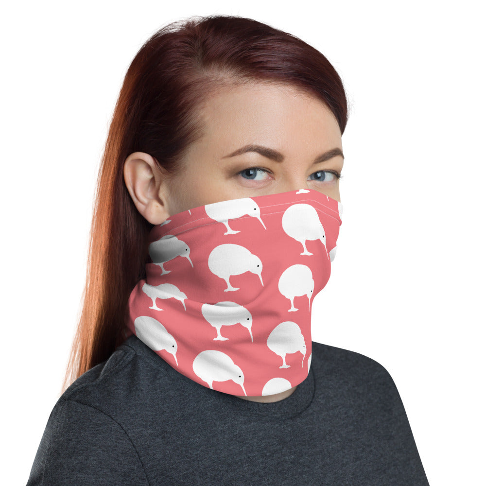 NZ Kiwi white Pink - Neck Gaiter
