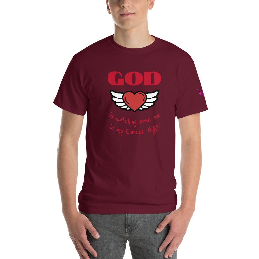 God is watching over my cancer fight - Short Sleeve T-Shirt