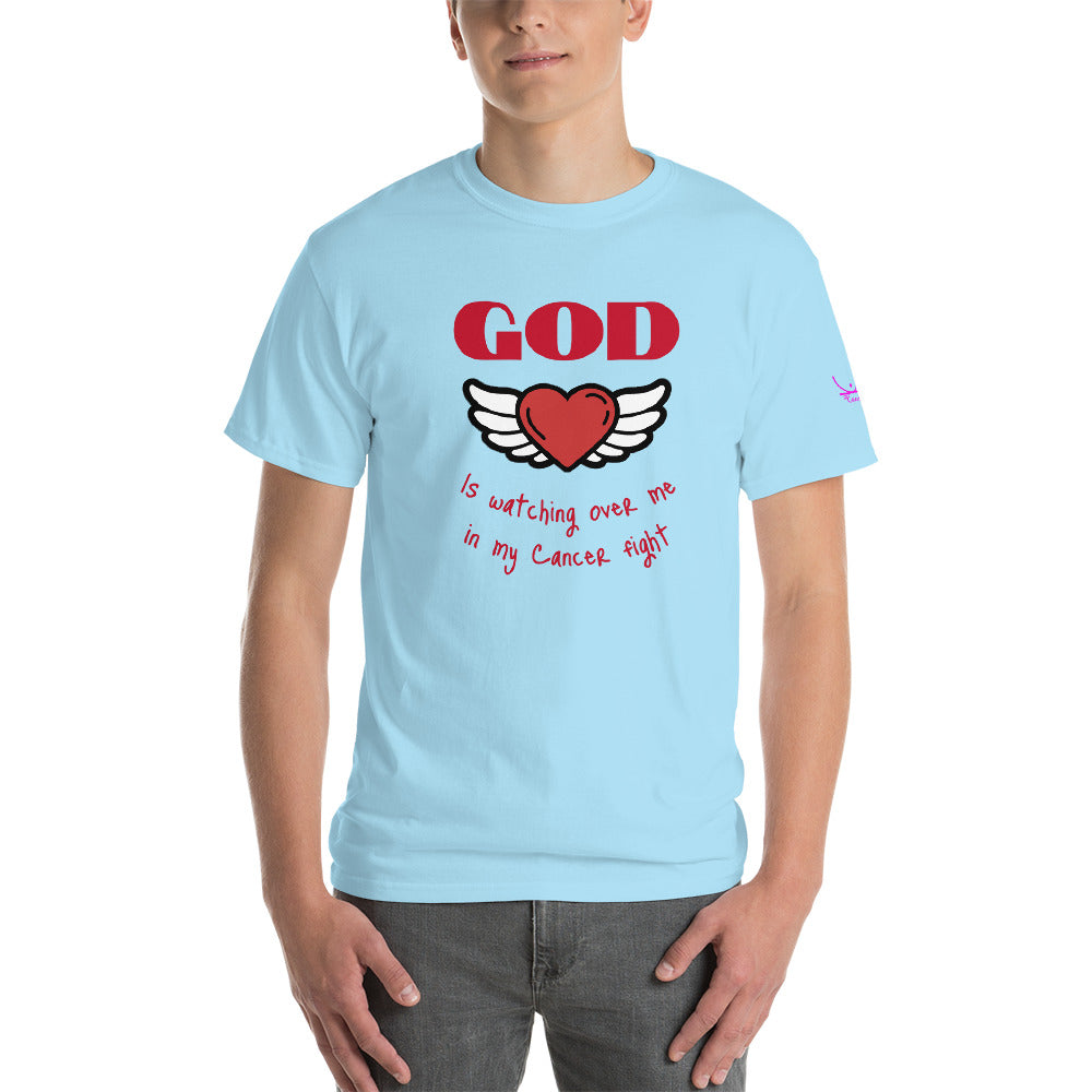 God is watching over my cancer fight - Short Sleeve T-Shirt