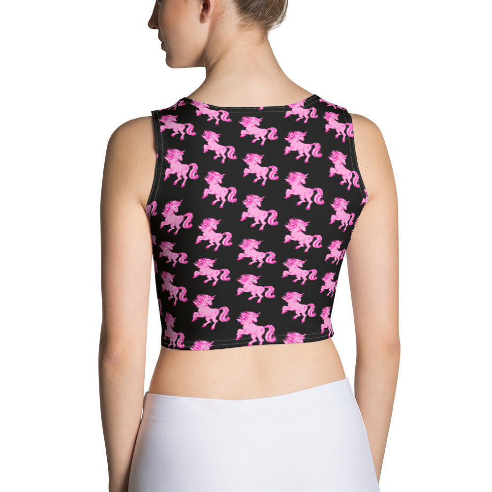 Pink Cancer Unicorn - Sublimation Cut & Sew Crop Top
