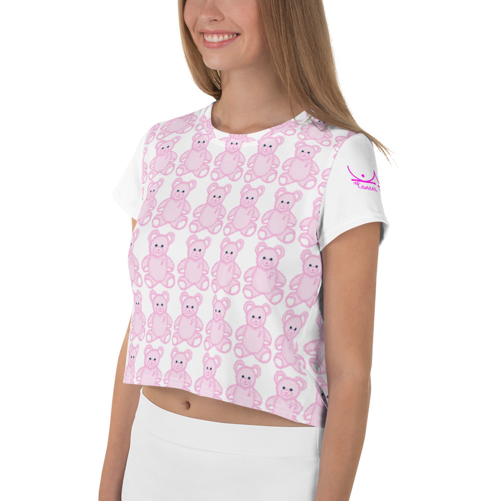 Pink Cancer Bear - All-Over Print Crop Tee