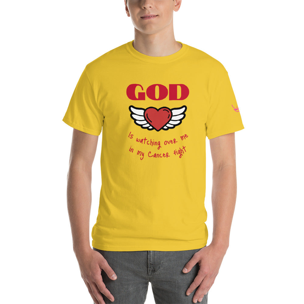 God is watching over my cancer fight - Short Sleeve T-Shirt