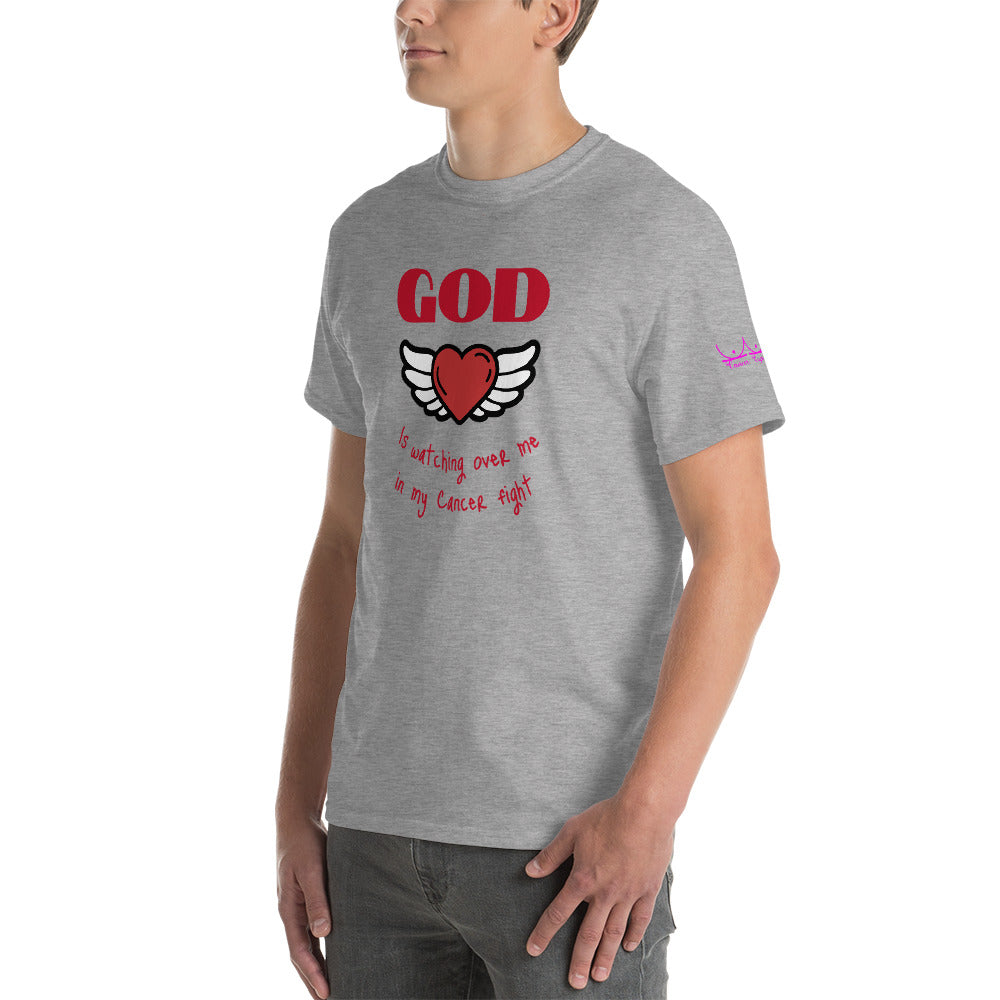 God is watching over my cancer fight - Short Sleeve T-Shirt