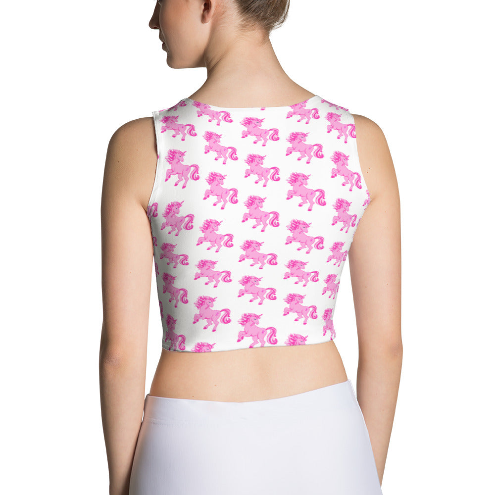 Pink Cancer Unicorn - Sublimation Cut & Sew Crop Top