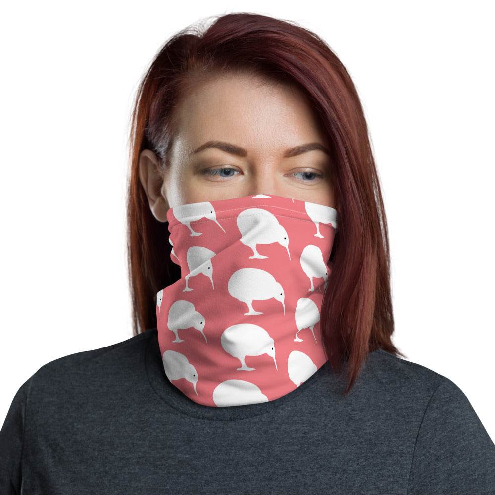 NZ Kiwi white Pink - Neck Gaiter