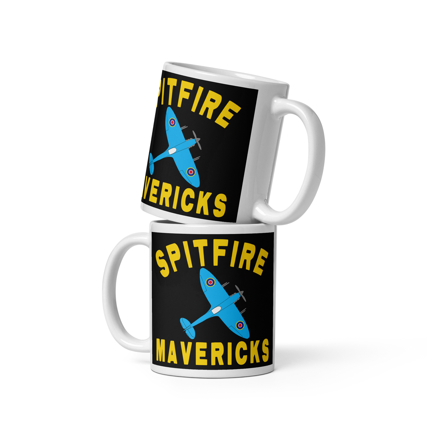 Spitfire Mavericks Double Badge White glossy mug