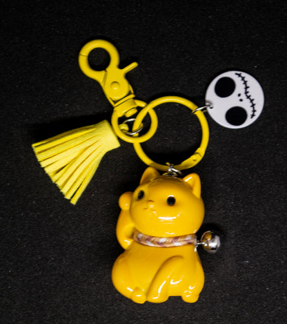 Lucky Cat Yellow Keyring