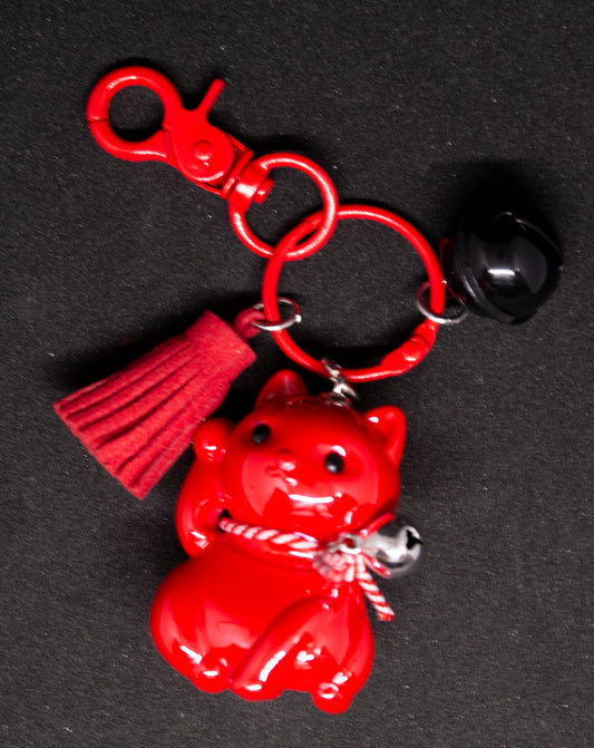 Lucky Cat Red Keyring